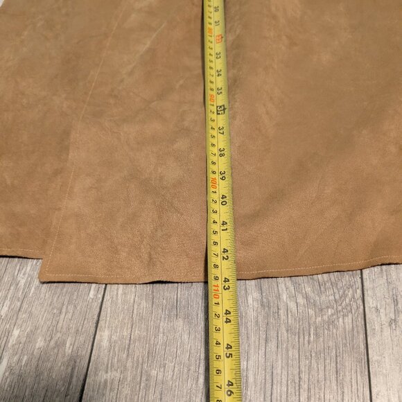 FEW MODA New York Camel Faux Suede Tie Waist Longline Trench Coat | Size M NWOT - Picture 14 of 14